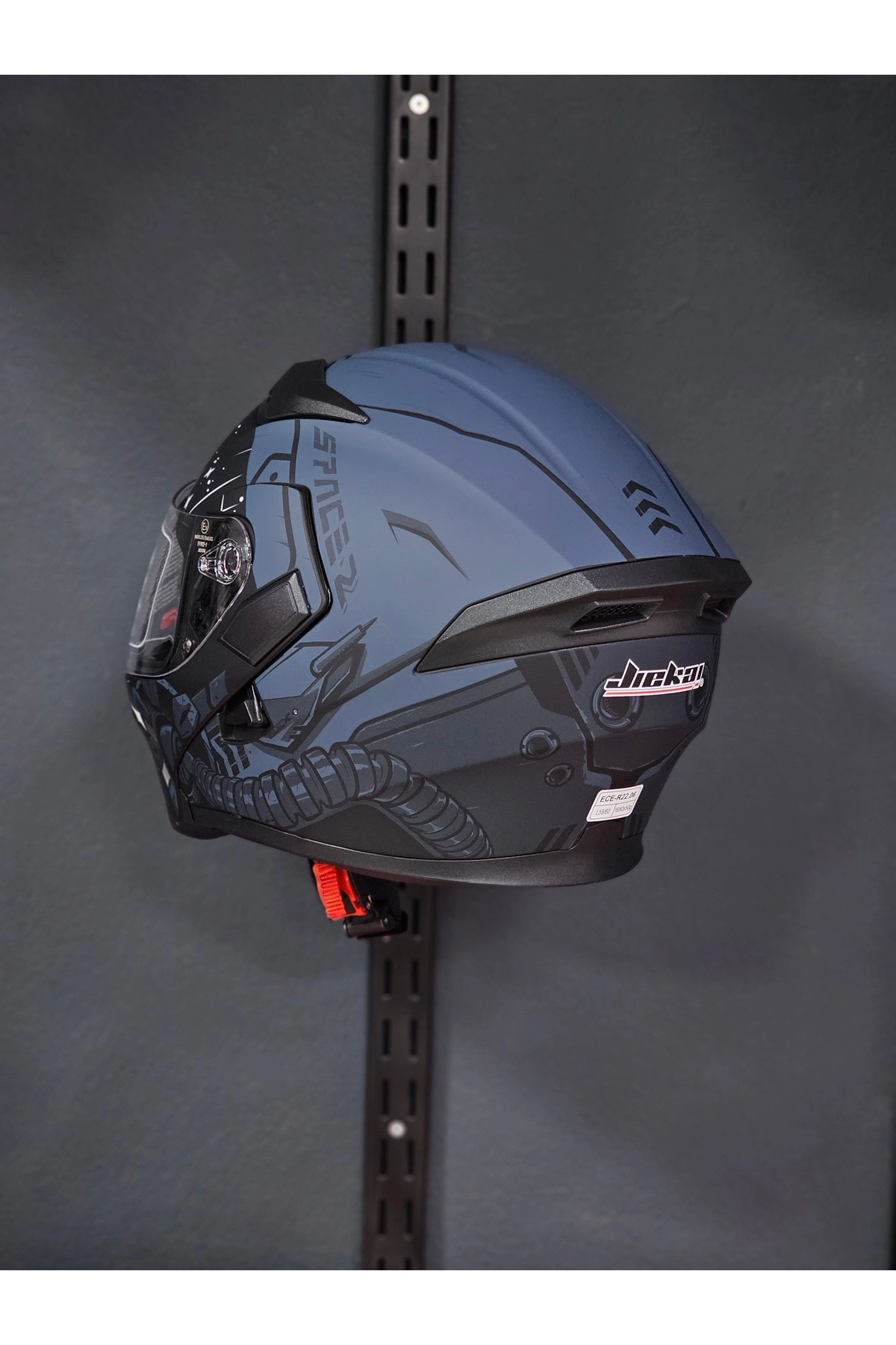 resimler/genel/902 Güneş Vizörlü Çene Açılır Kask H2 GREY