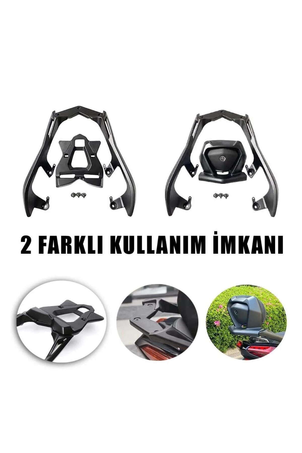 resimler/genel/Yamaha XMAX-TECHMAX 2017-2025 Uyumlu Sissy Bar Çanta Demiri