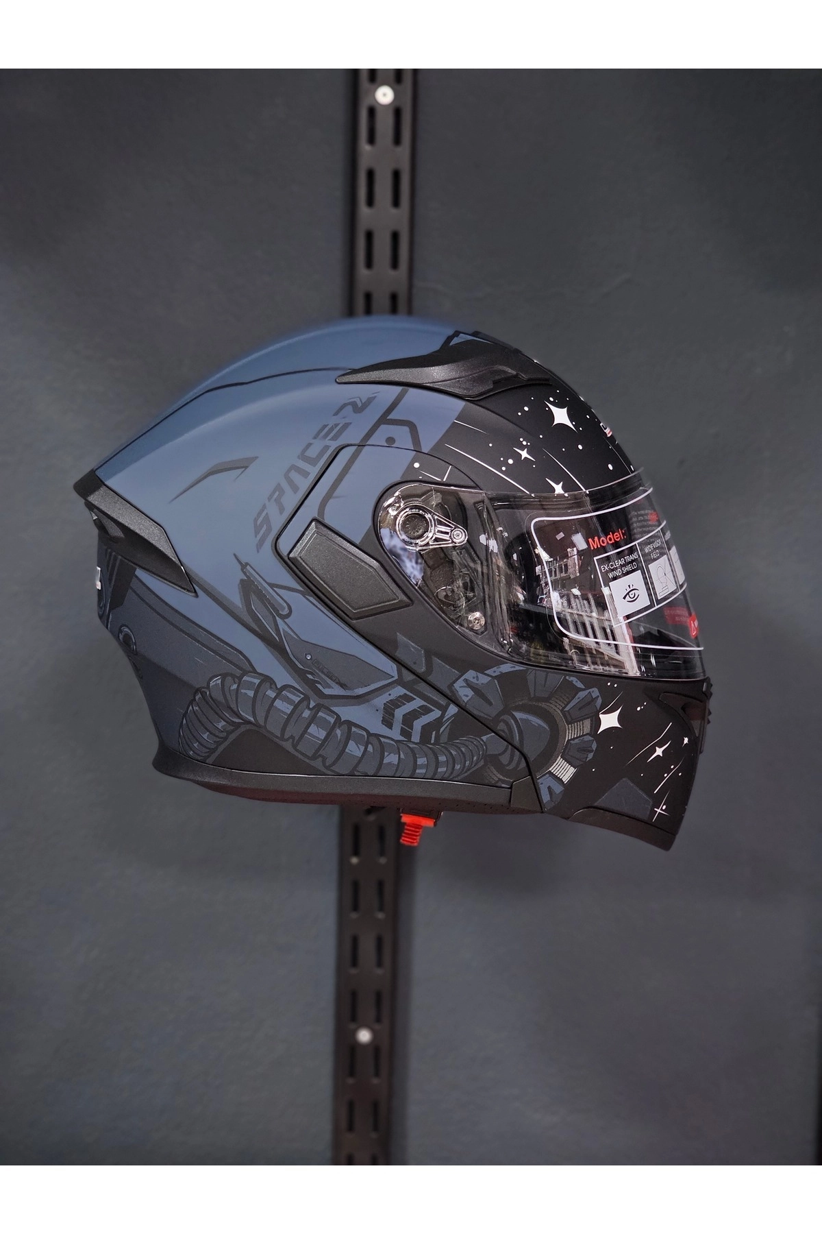 resimler/genel/902 Güneş Vizörlü Çene Açılır Kask H2 GREY