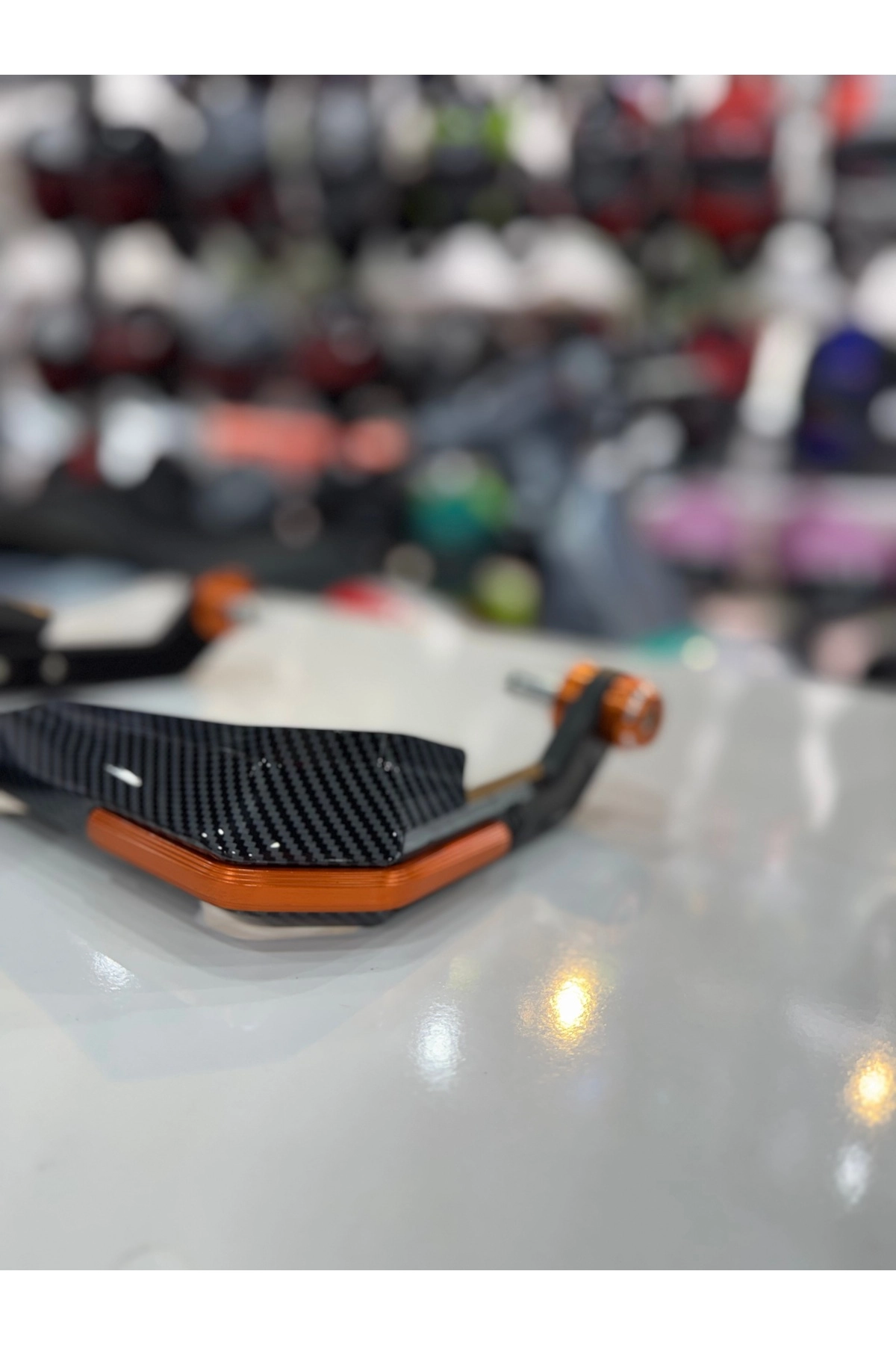 Motosiklet Elcik Manet Koruma Üniversal- Carbon Turuncu