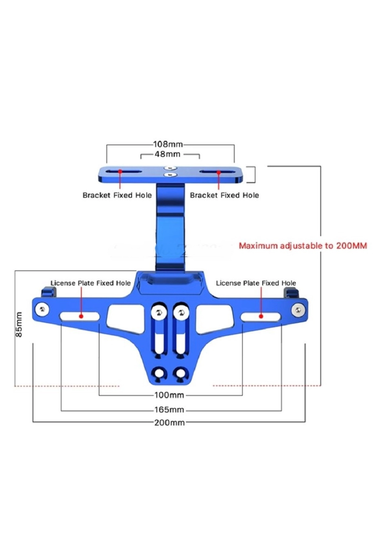 resimler/genel/Katlanabilir Arka Plakalık - Led Işıklı - Cnc Metal - Parlak Renkler - Mavi
