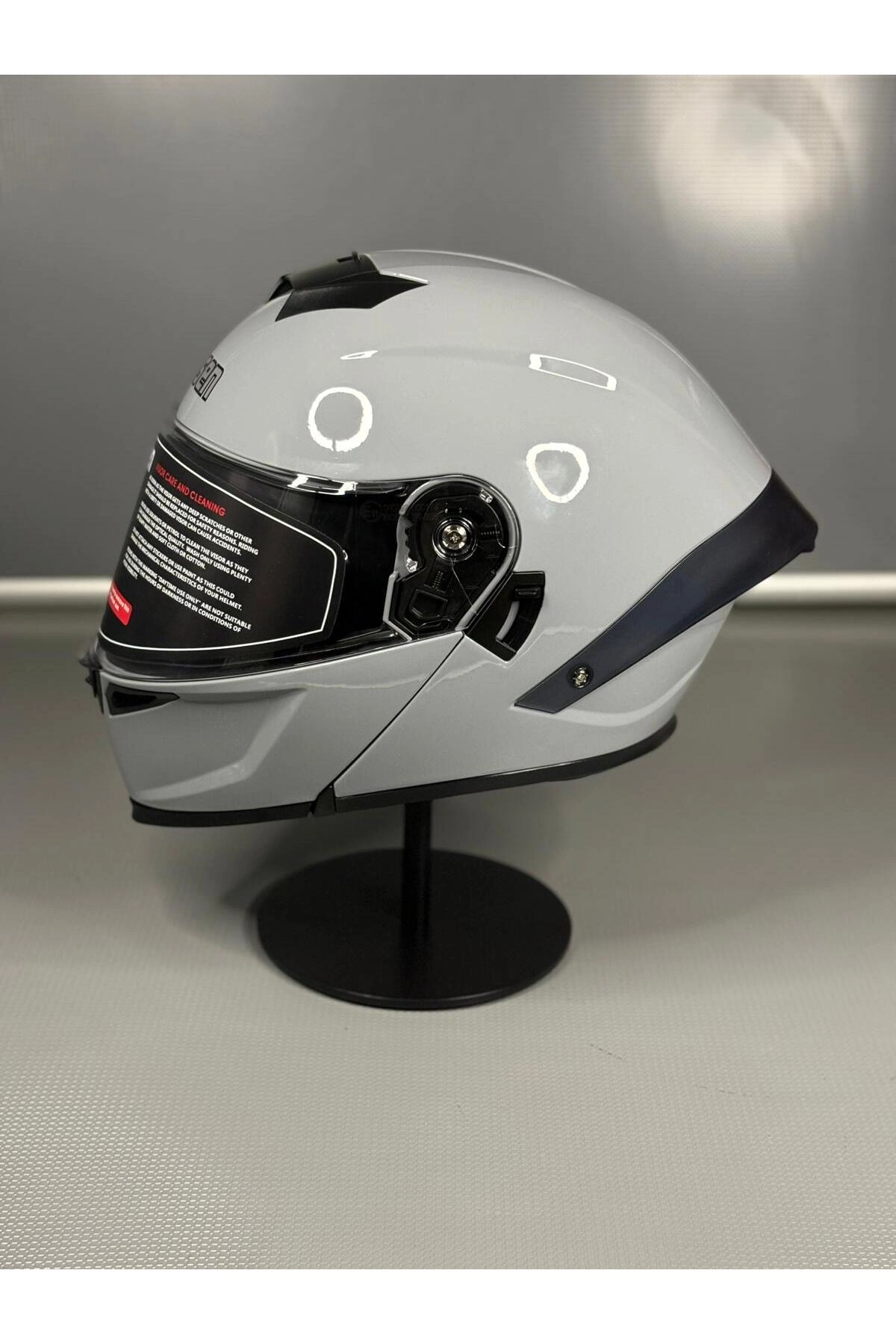 resimler/genel/Ws-202 Güneş Gözlüklü Çene Açılır Kask Åeffaf Vizörlü Cement Grey