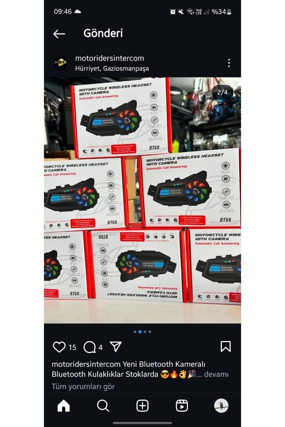 Bt 68 Kameralı Bluetooth kulaklık..