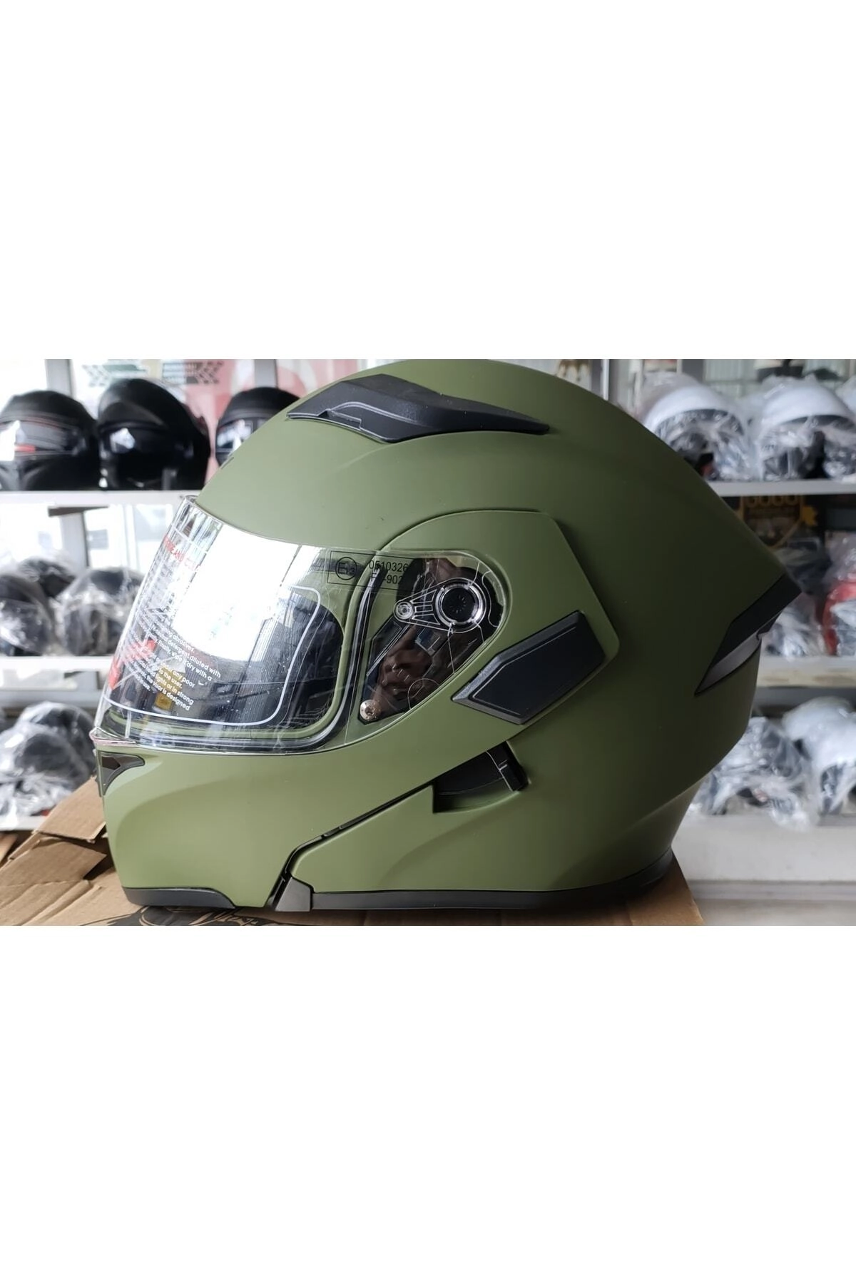 Jk-21 Kask Çene Açılır Kask Haki Renk