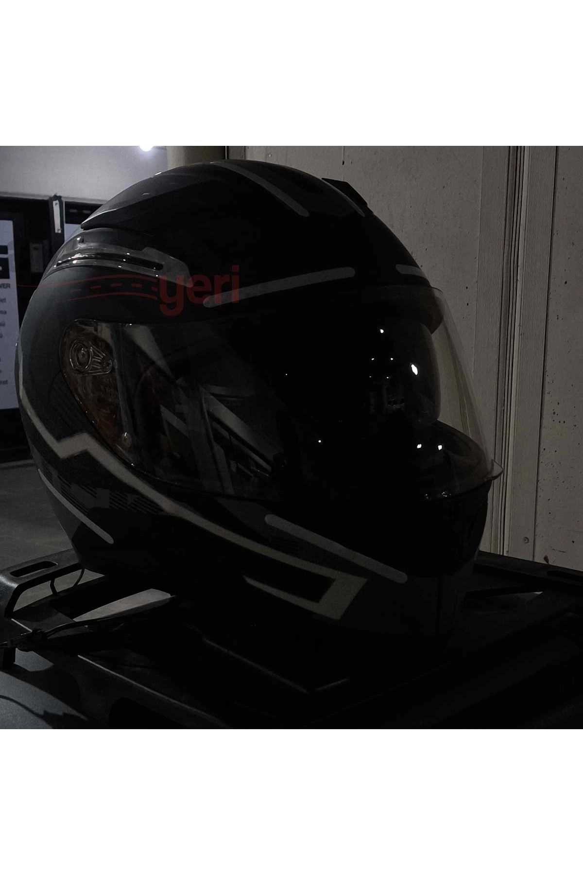 Motosiklet Kask Ledi Buz Mavi - 3 Farklı Mod