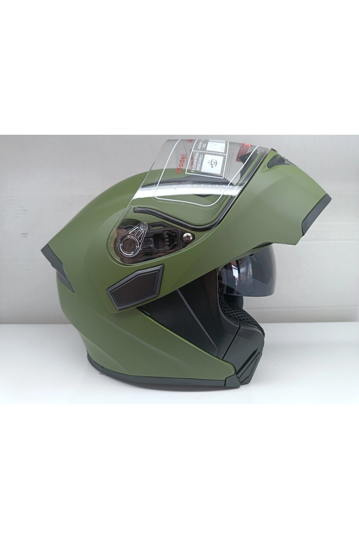 resimler/genel/Jekai Jk-21 902 Model Güneş Vizörlü Çenededen Açılır Kask - MAT Haki Yeşil