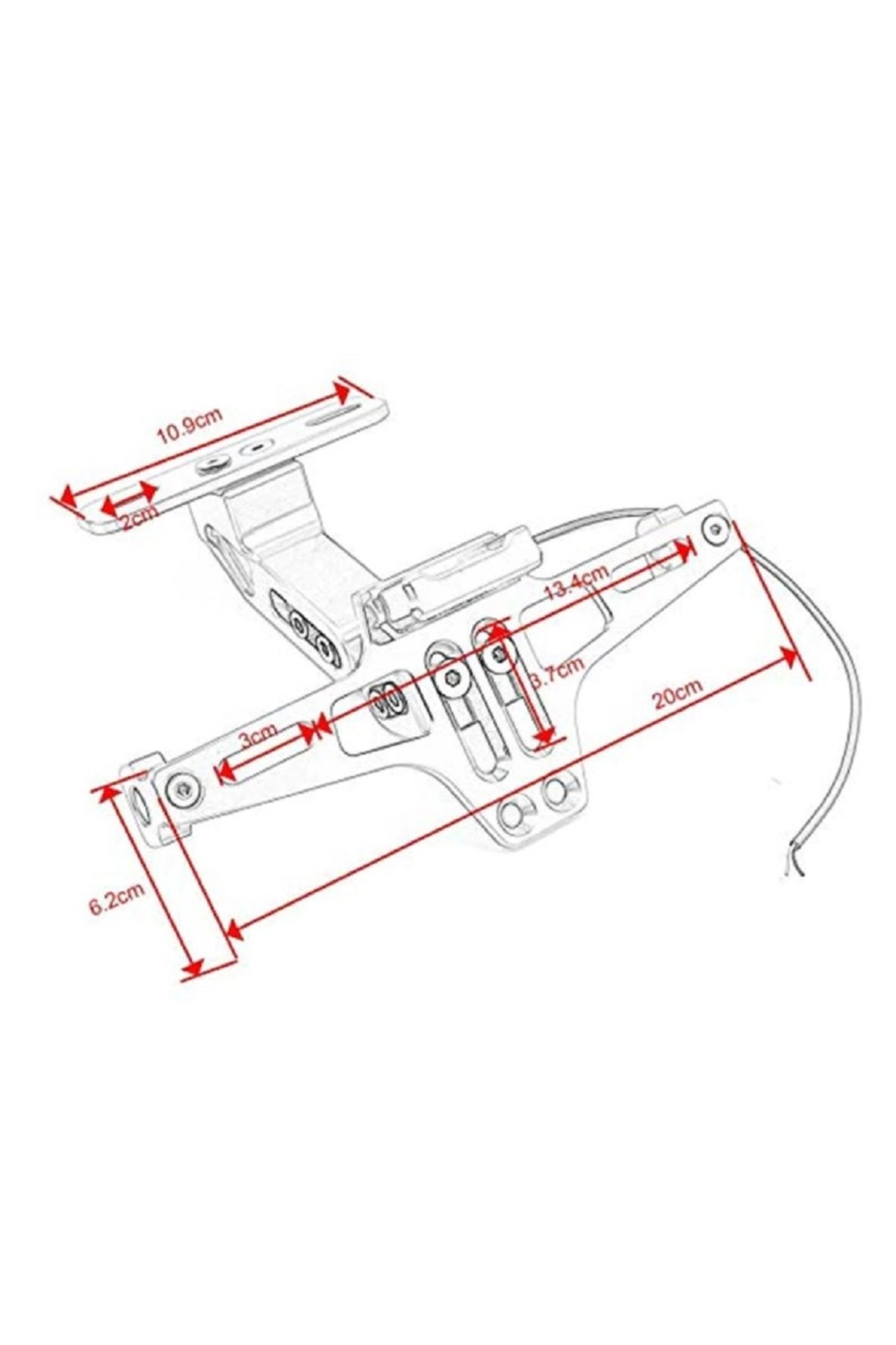 resimler/genel/Katlanabilir Arka Plakalık - Led Işıklı - Cnc Metal - Parlak Renkler - Kırmızı