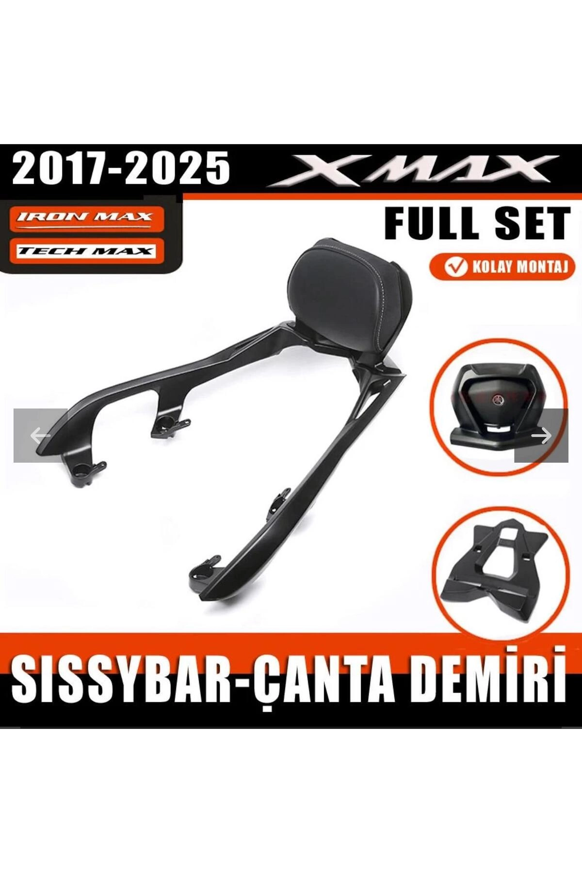 Yamaha XMAX-TECHMAX 2017-2025 Uyumlu Sissy Bar Çanta Demiri