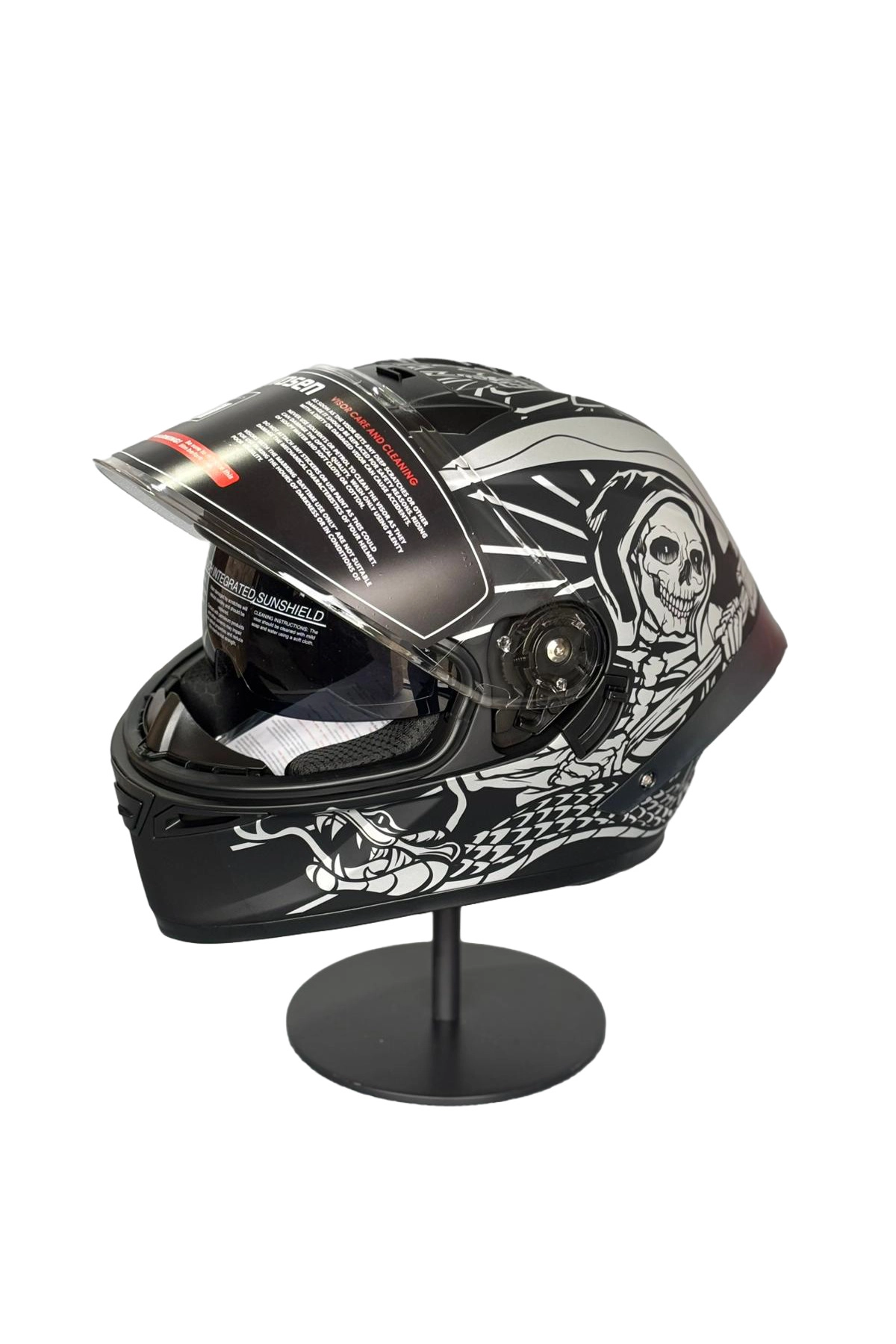 resimler/genel/Ws-602 Güneş Gözlüklü Full Face Kask (Åeffaf Vizörlü) MATT BLACK K7 (602)