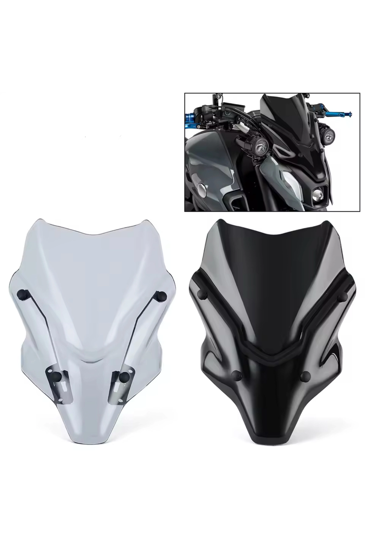 Yamaha MT-07 Uyumlu Ön Cam Rüzgar Saptırıcı 2021-2024-Åeffaf