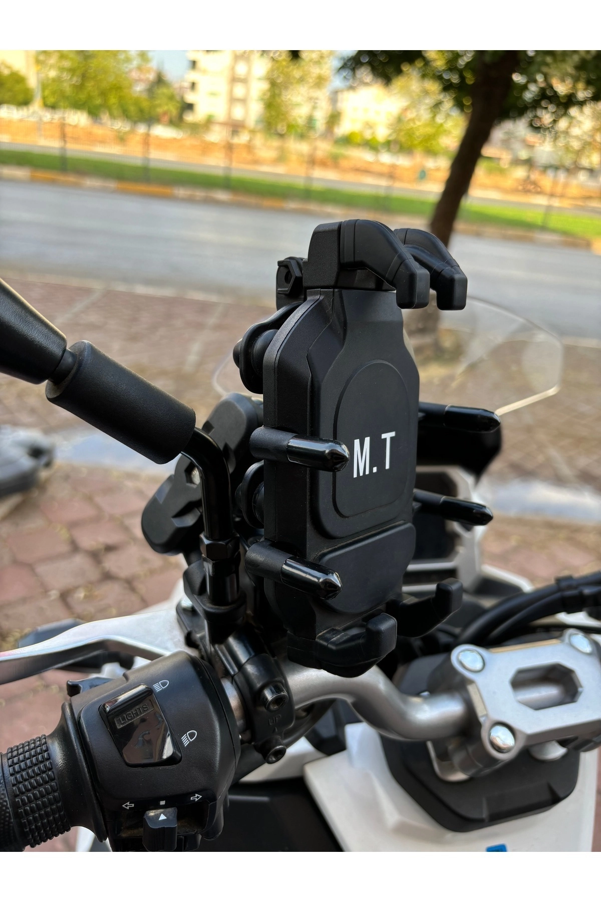 Motosiklet Telefon Tutucu Titreşim Önleyici M.T Ayna Bağlantılı