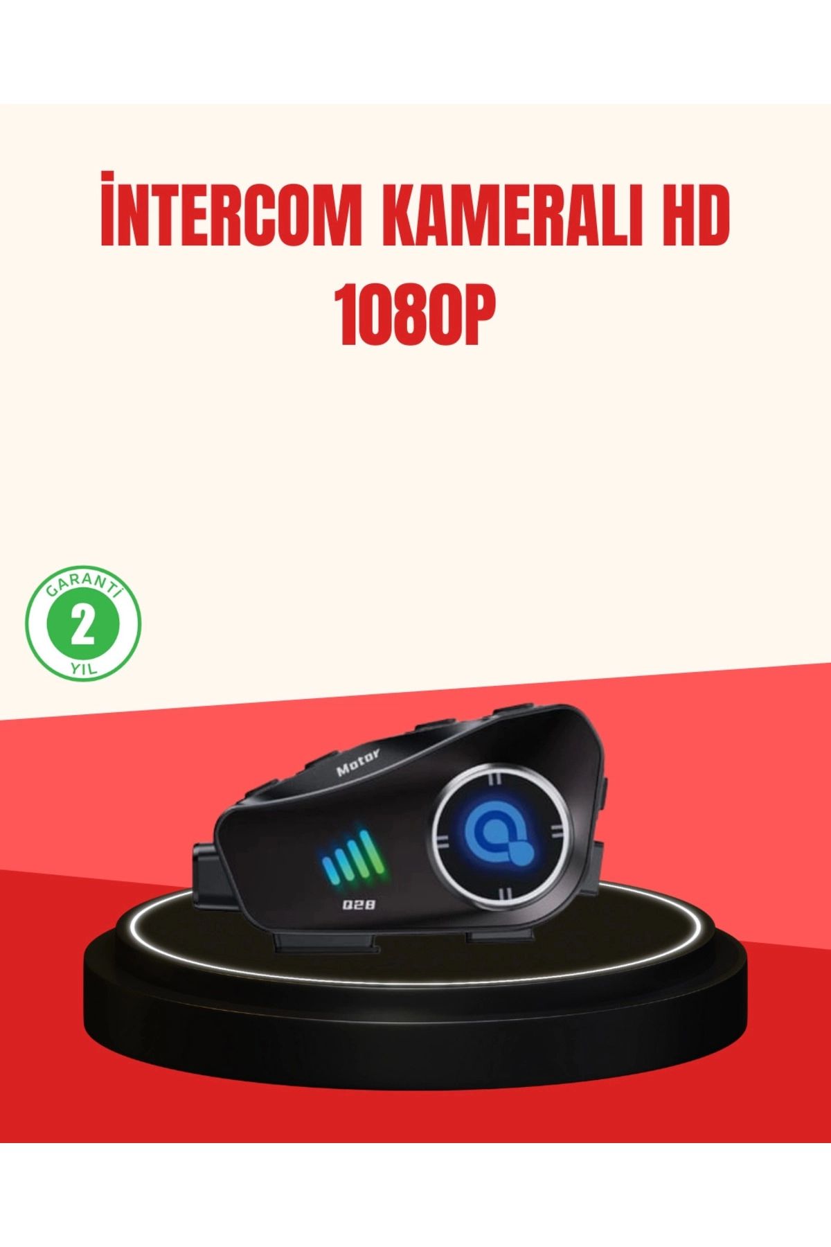 Q28 Kameralı Motosiklet Kask Kulaklık Bluetooth 5.3 Su Geçirmez 1080P HD