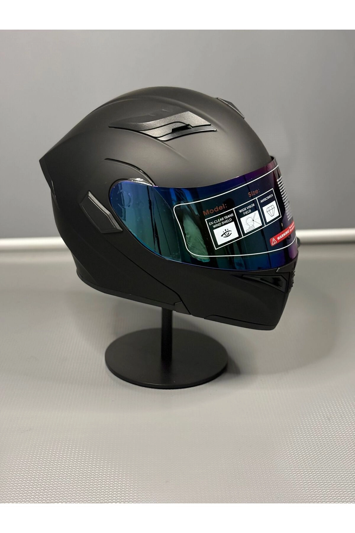 Scharf Jk-902 Güneş Vizörlü Çene Açılır Kask + DeepBlue Vizör