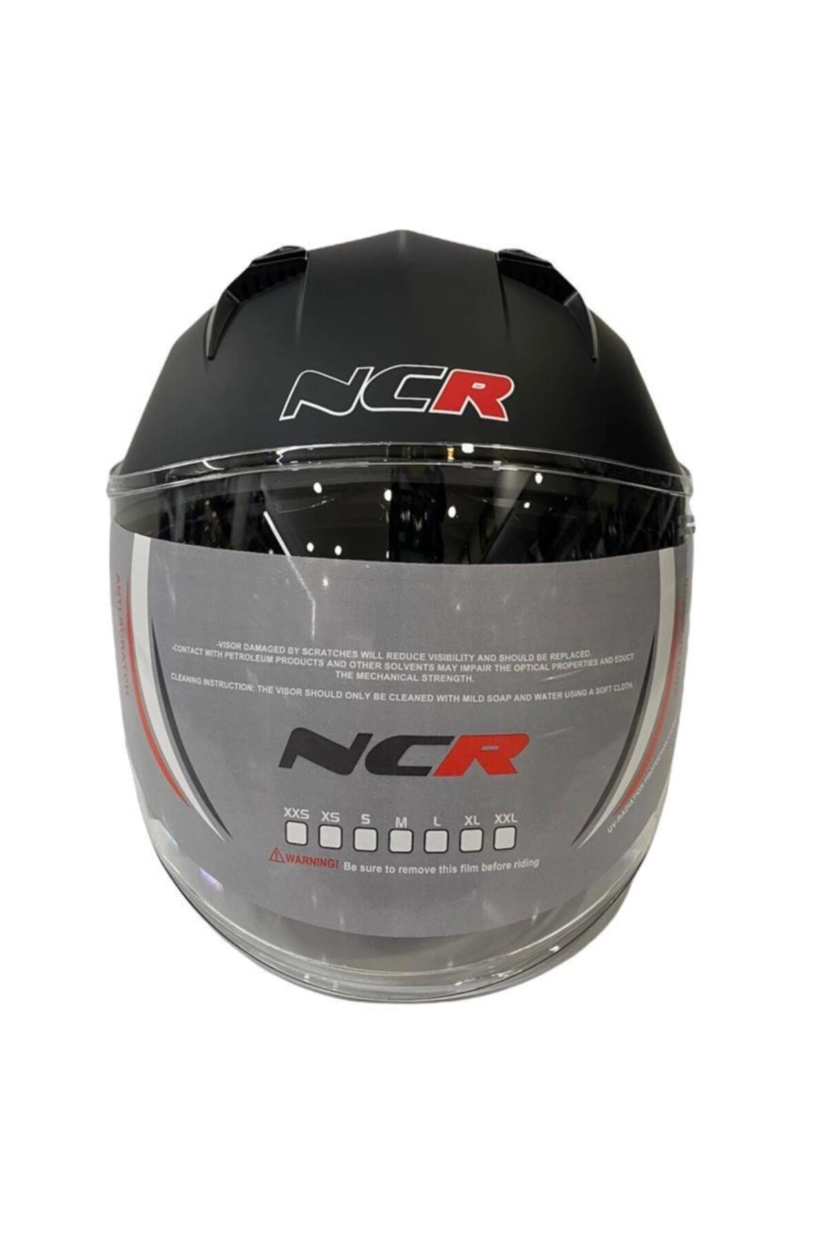 Ncr Güneş Vizörlü Mat Siyah Yarım Kask