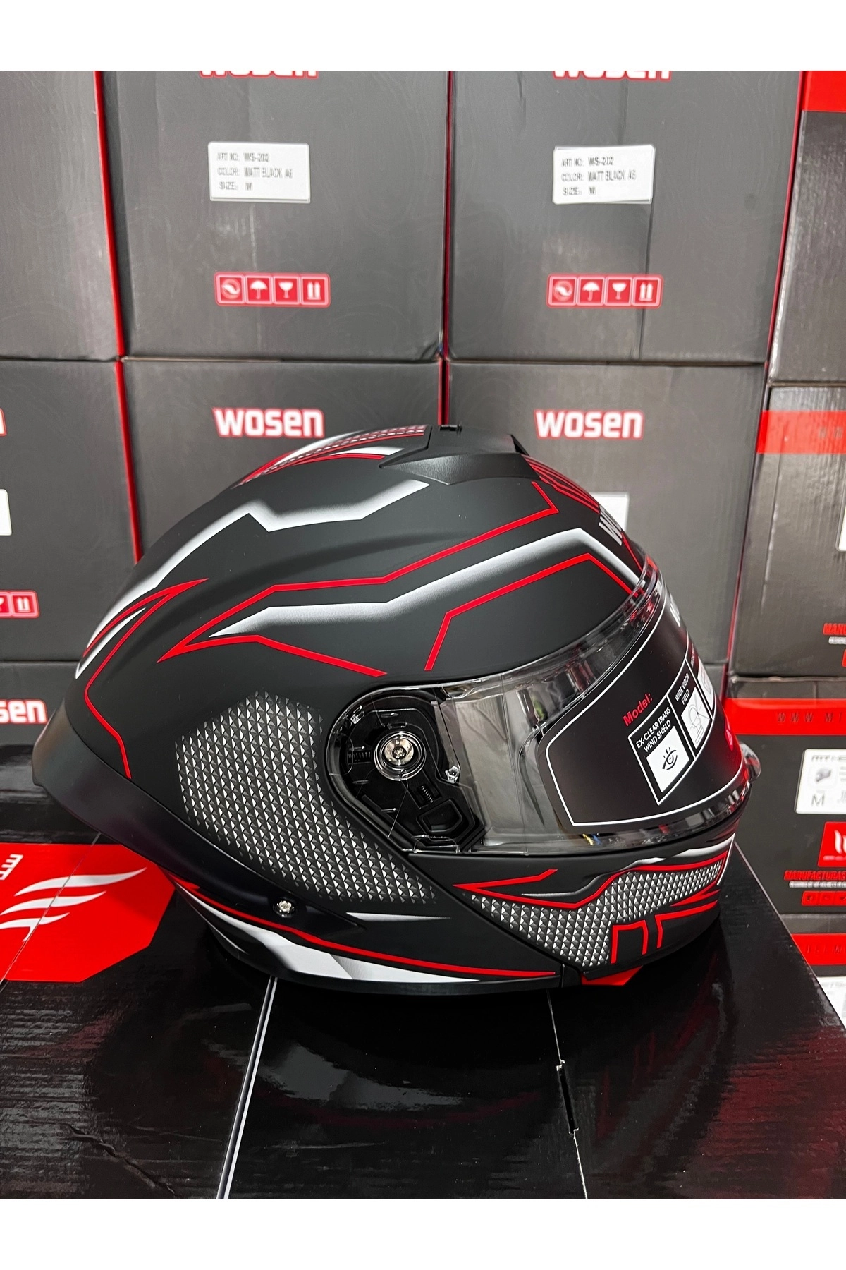 Ws 202 Çene açılır güneş gözlüklü kask sertifikalı