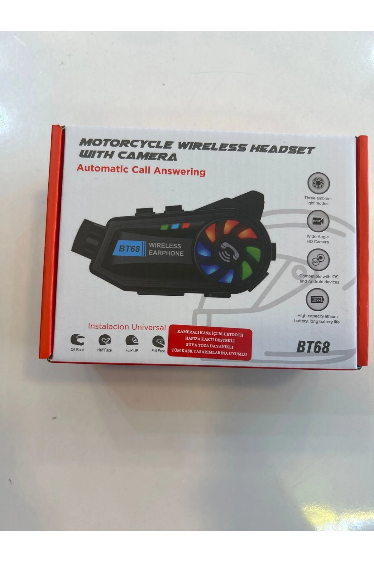 Bt 68 Kameralı Bluetooth kulaklık..
