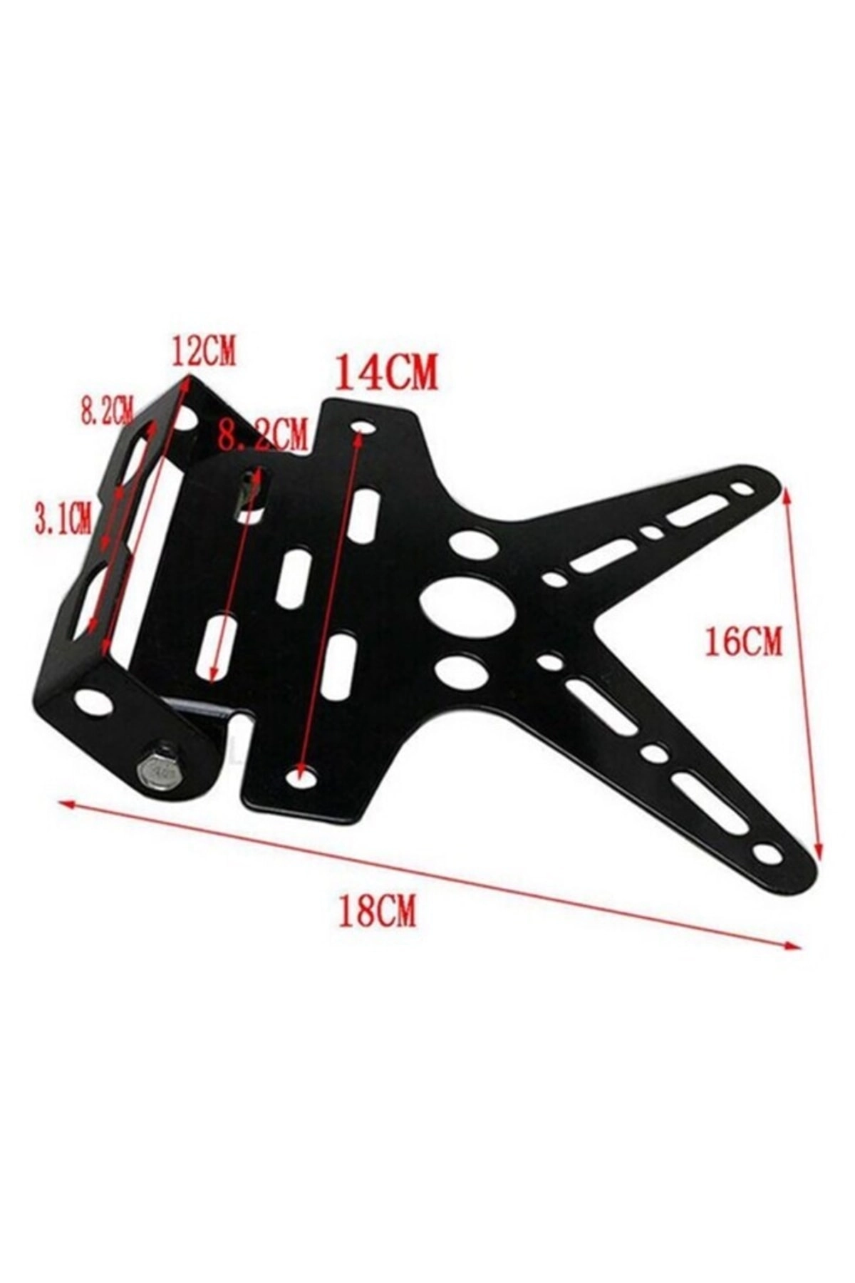 Universal Motosiklet Katlanır Plakalık Braketi Siyah