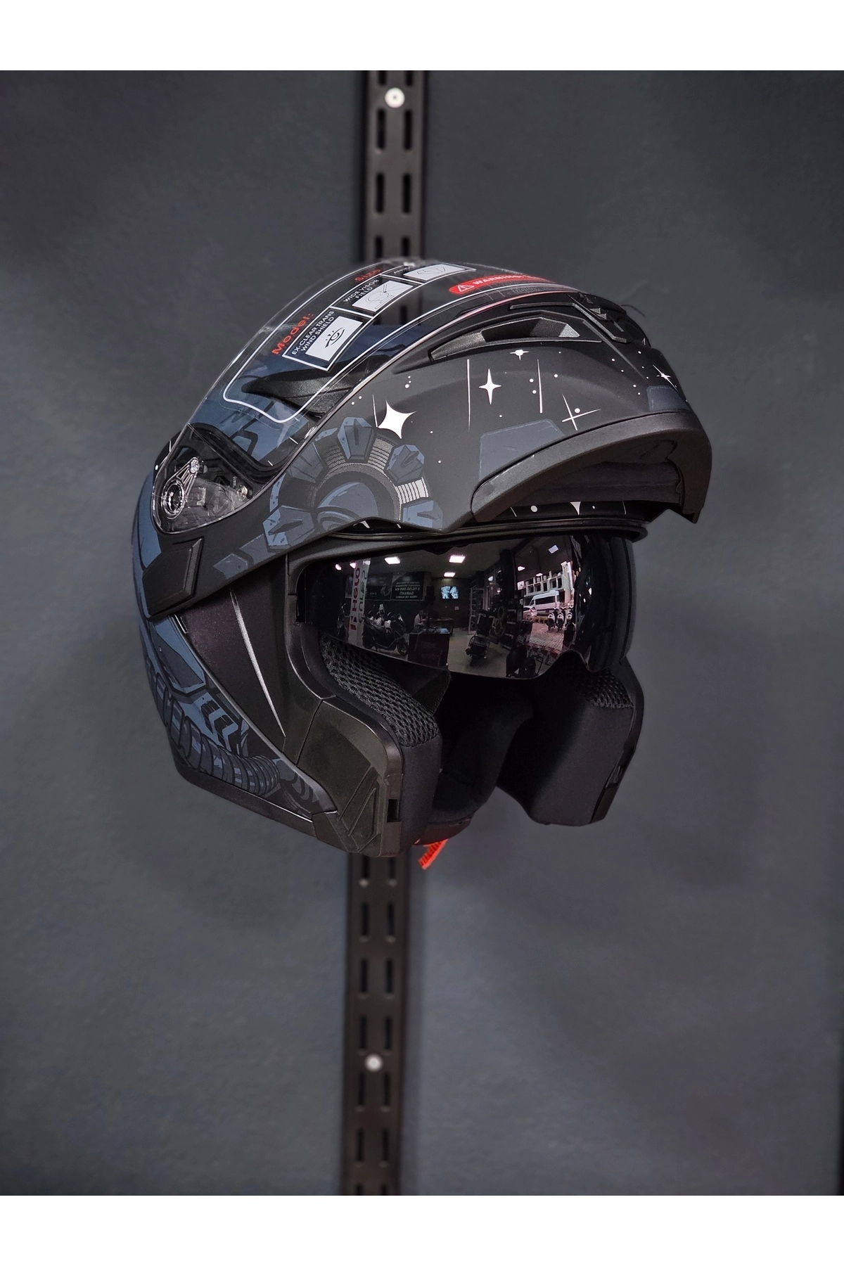 902 Güneş Vizörlü Çene Açılır Kask H2 GREY