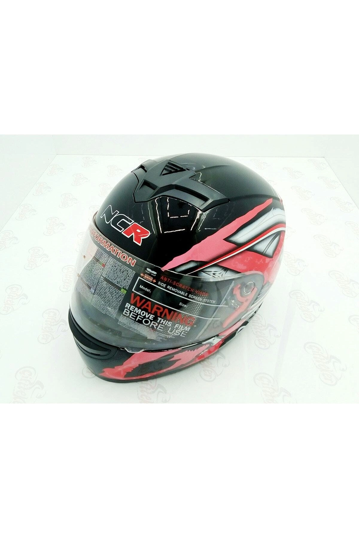 Kask Çeneli Ncr-803 Kırmızı Siyah