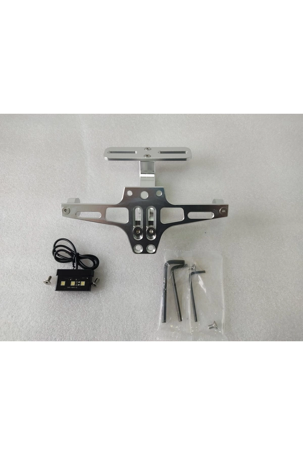 Katlanabilir Arka Plakalık - Led Işıklı - Cnc Metal - Parlak Renkler - Gümüş