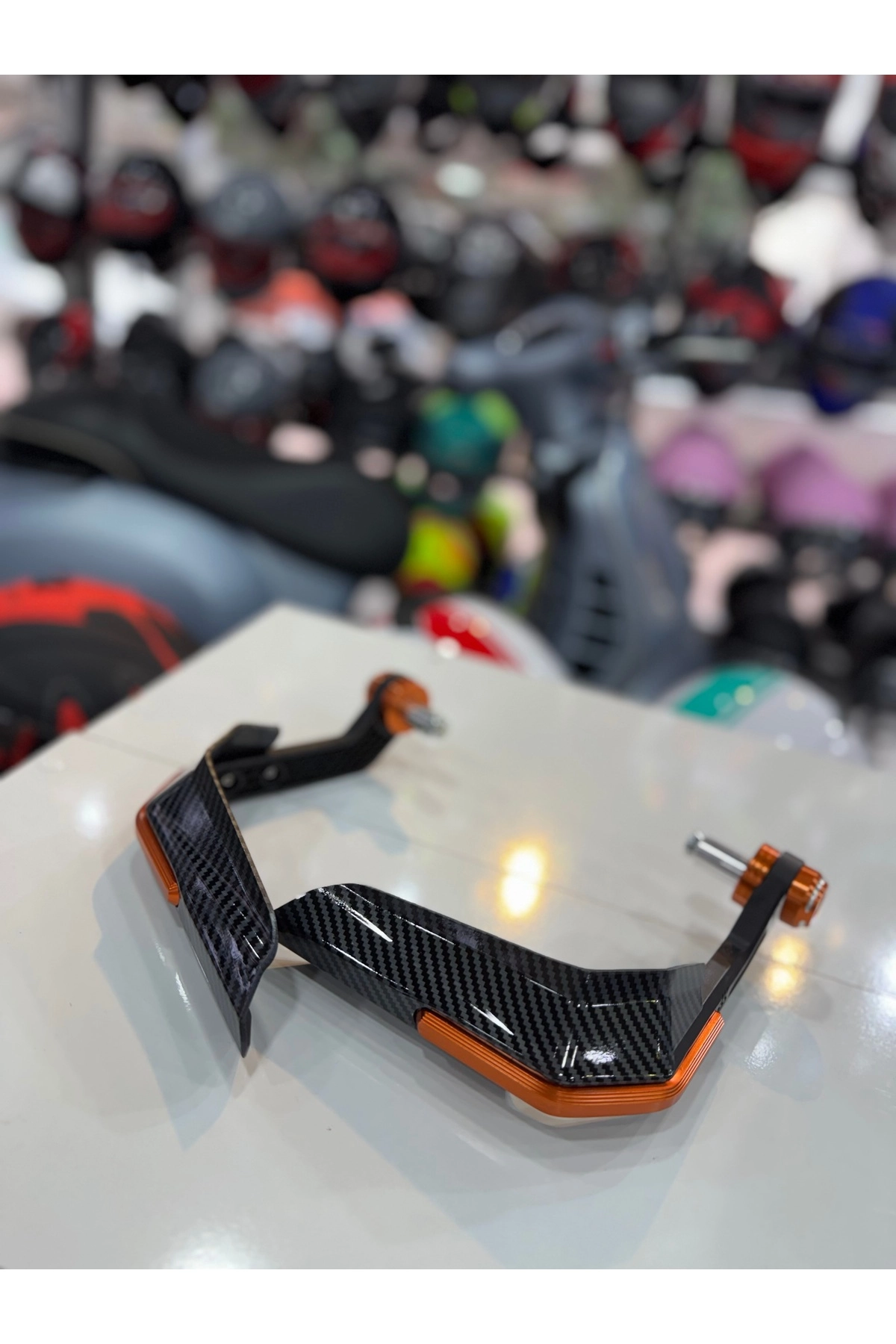 Motosiklet Elcik Manet Koruma Üniversal- Carbon Turuncu